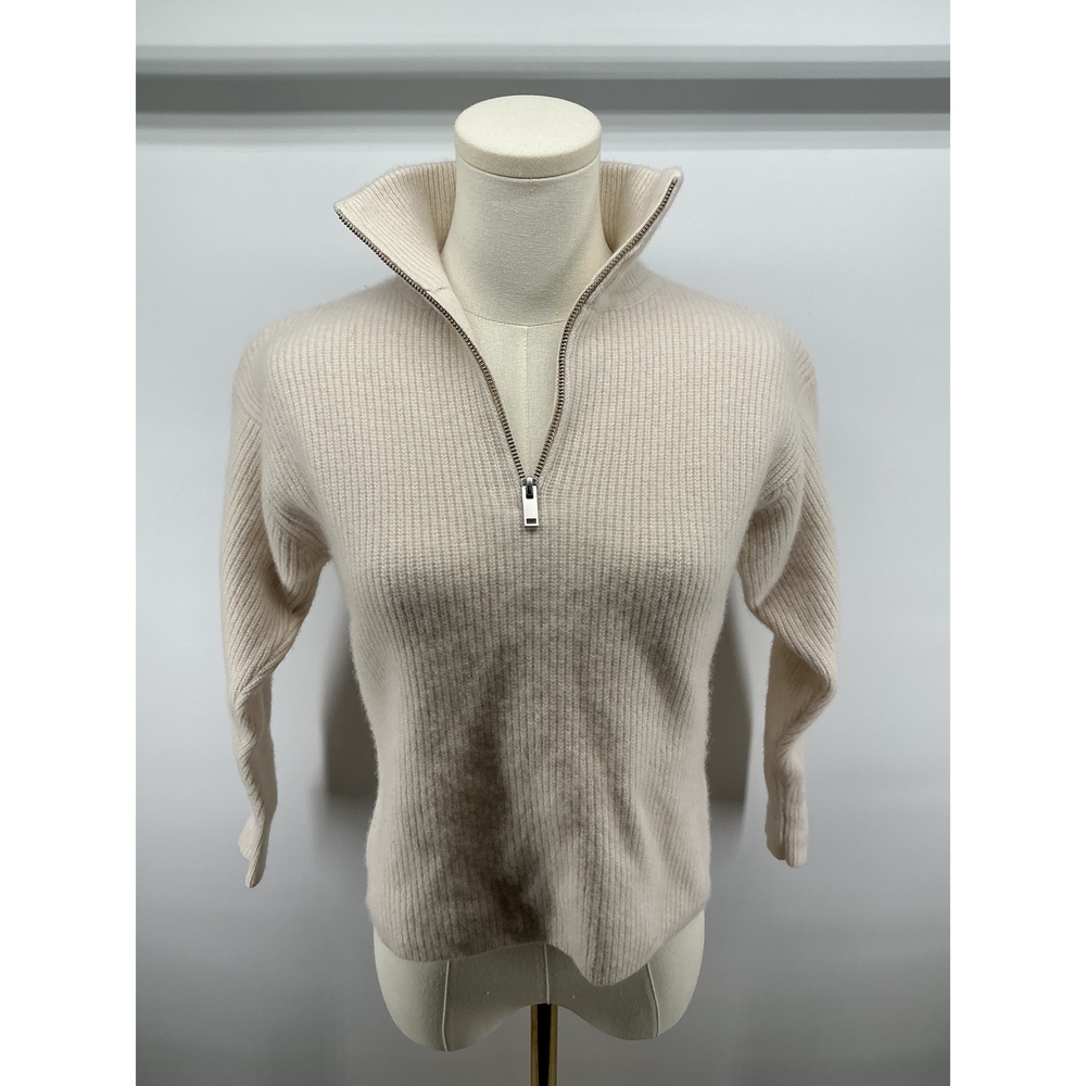 Mongolian Cashmere Fisherman Quarter Zip Sweater